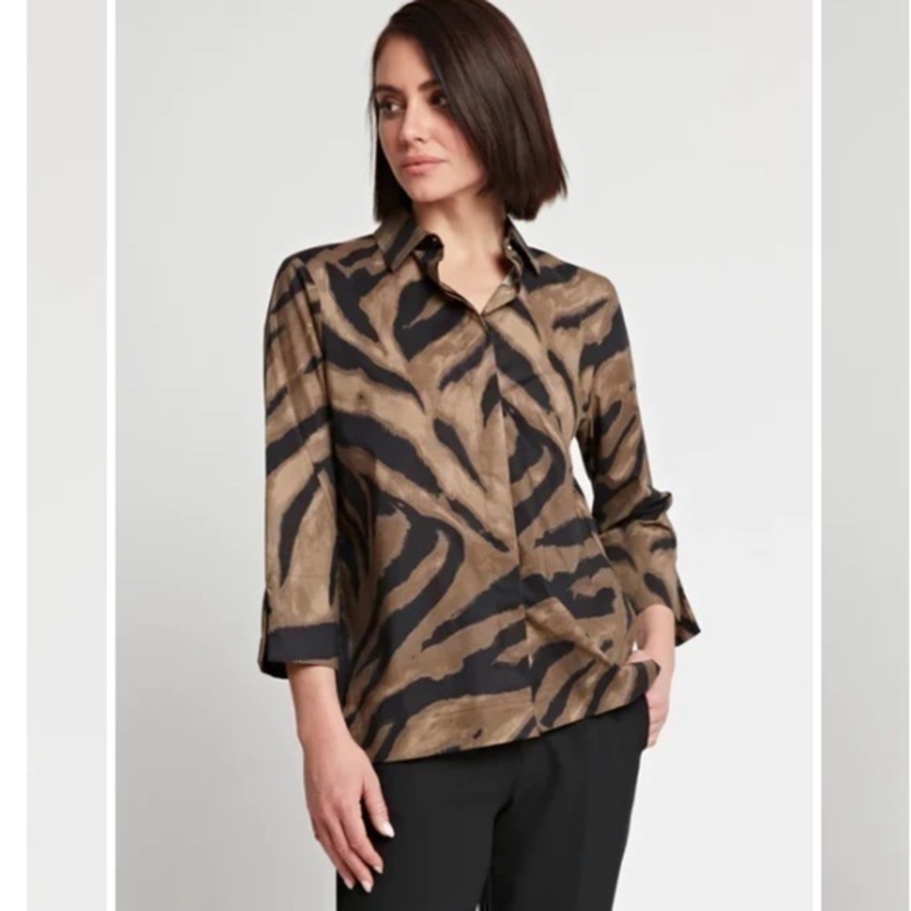Hinson Wu Women’s Xena  Abstract Zebra Shirt Size Small  Oversized